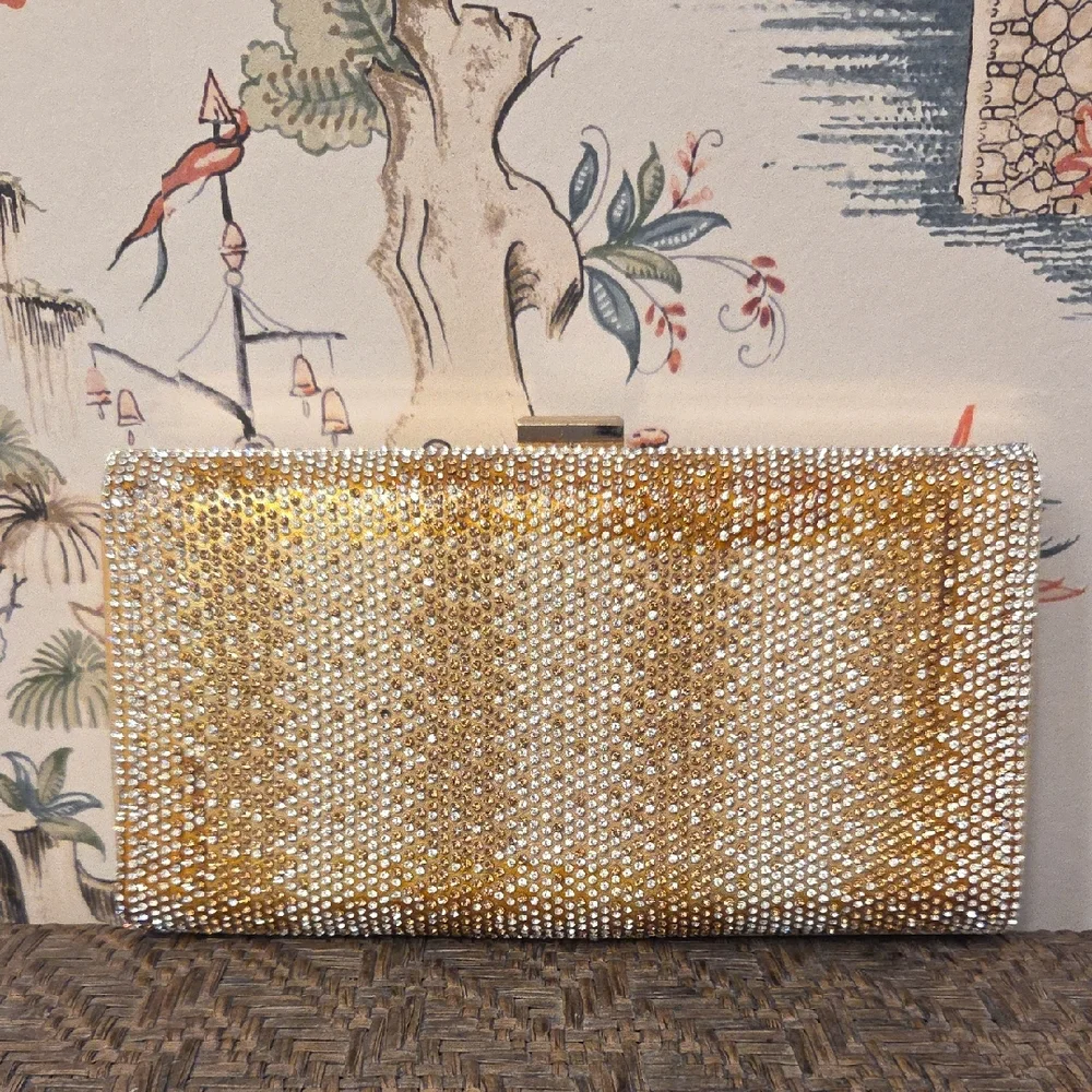Ella Gold and Silver Crystal Clutch